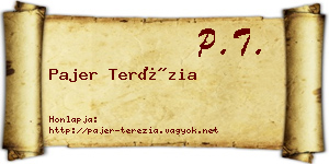 Pajer Terézia névjegykártya